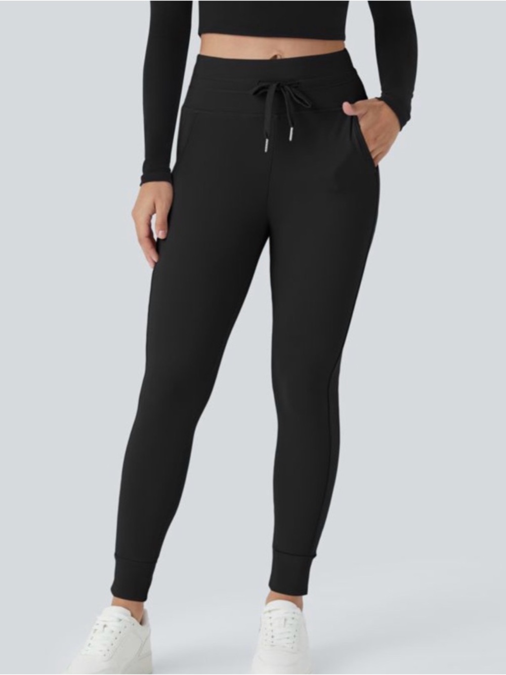 HALARA Plush High Waisted Black Full Length Jogger size small